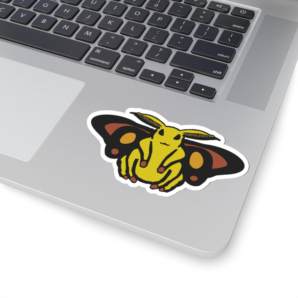 Poodle Moth Line Drawing Kiss-Cut Sticker — Whimsical Insect Kiss-Cut Vinyl Sticker for Laptops & Journals