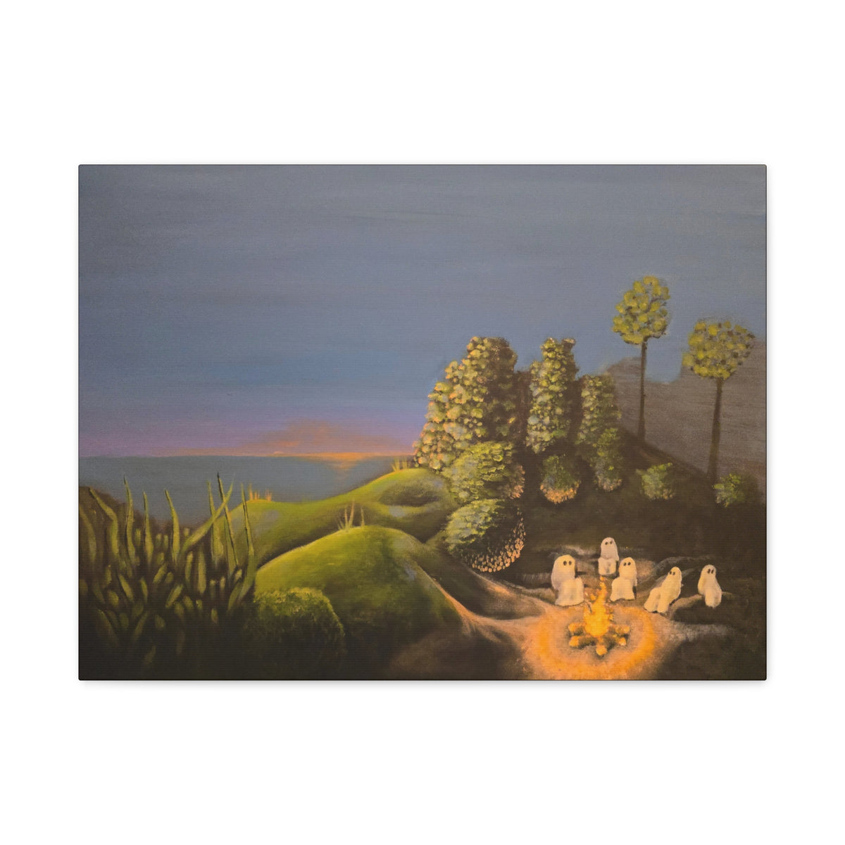 ghost stories —— Surreal Night Landscape Canvas Print