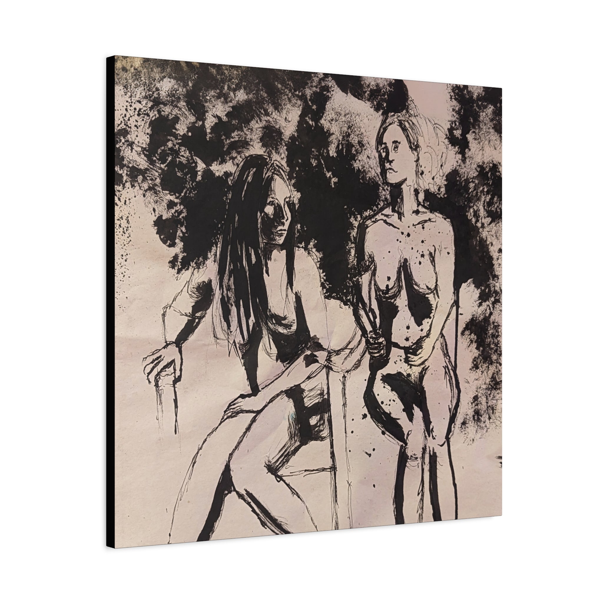 form / Figure Drawing of Two Women Canvas Print