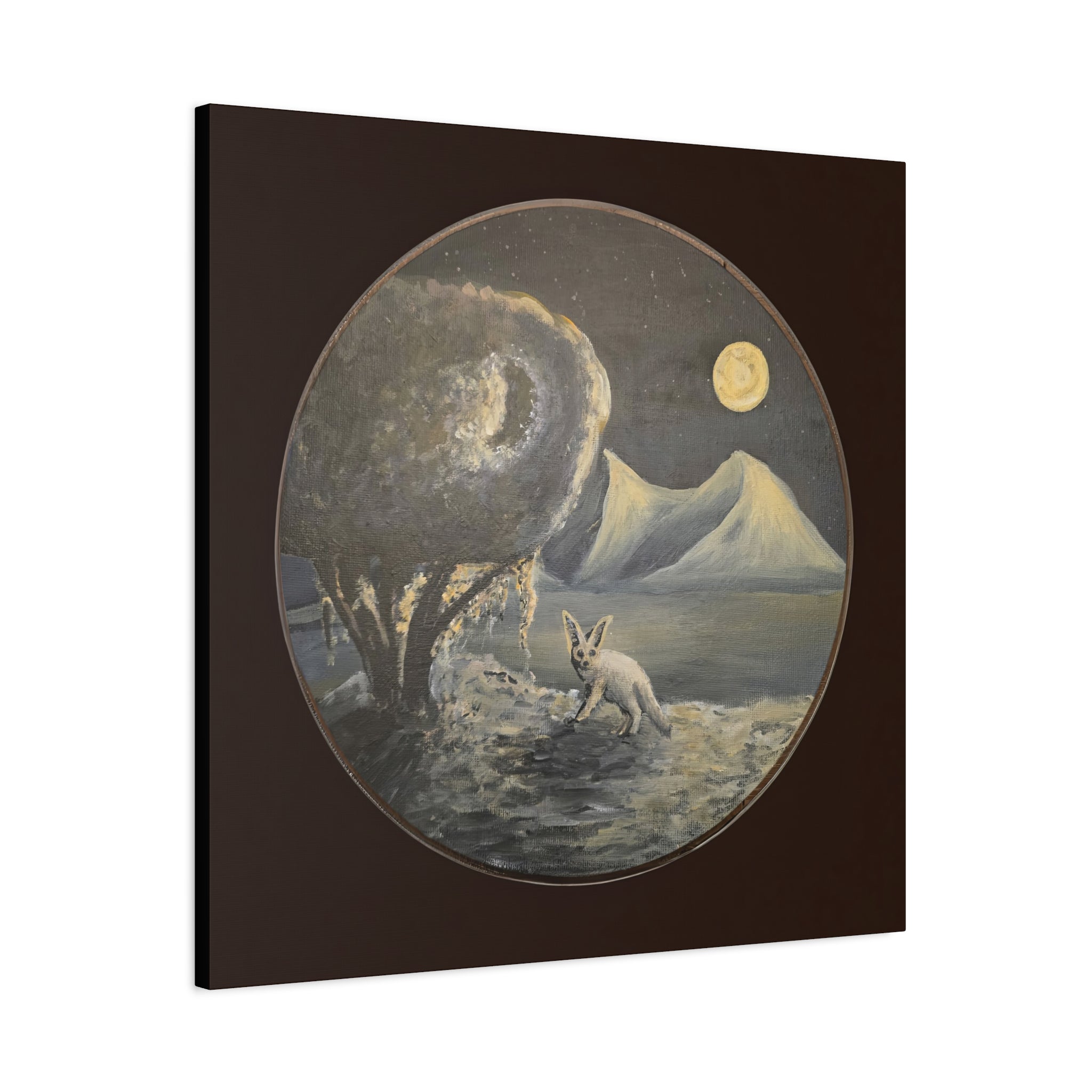 silence / Moonlit Fennoc Fox Canvas Print