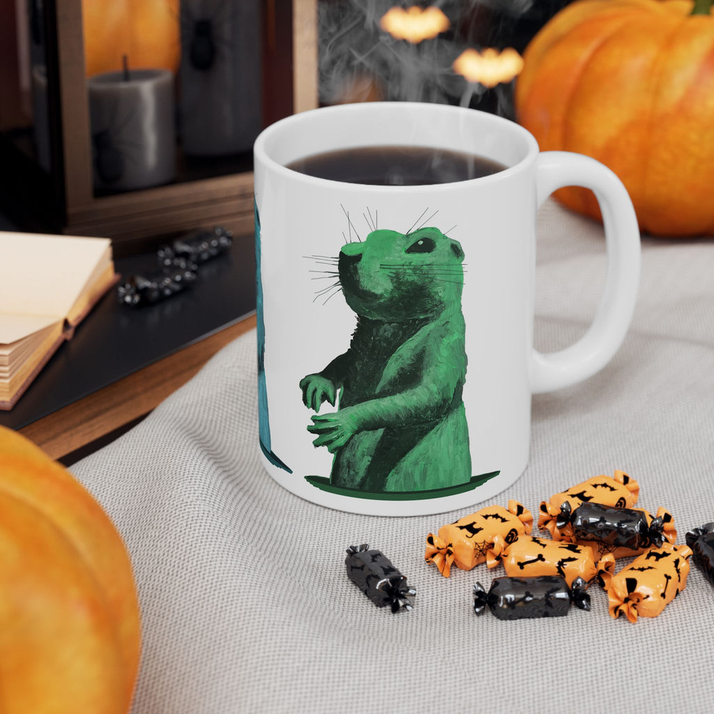 Prairie Dog Portrait Mug — Whimsical Animal Ceramic Coffee Cup (11oz/15oz)