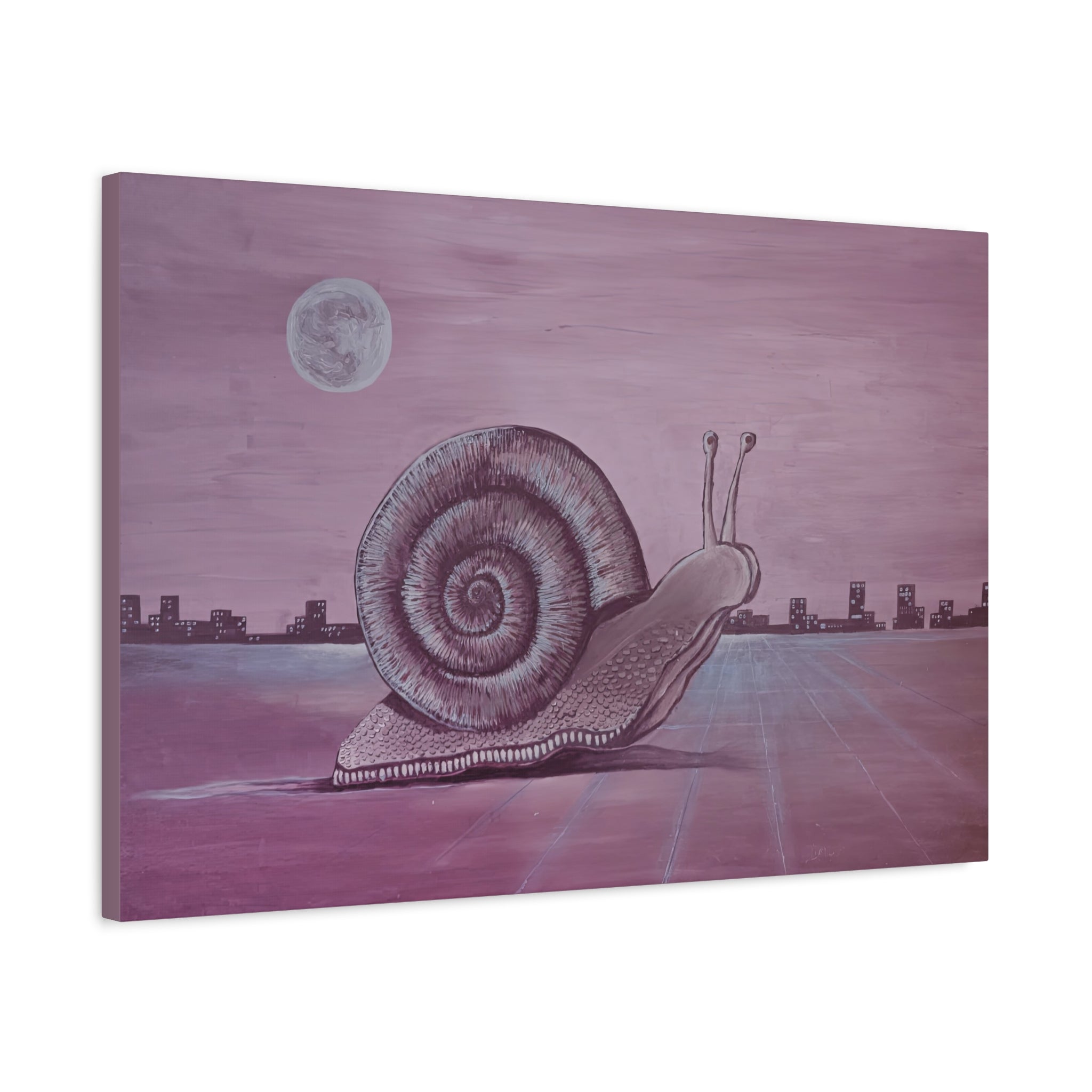 Snail (Pink) Canvas Print