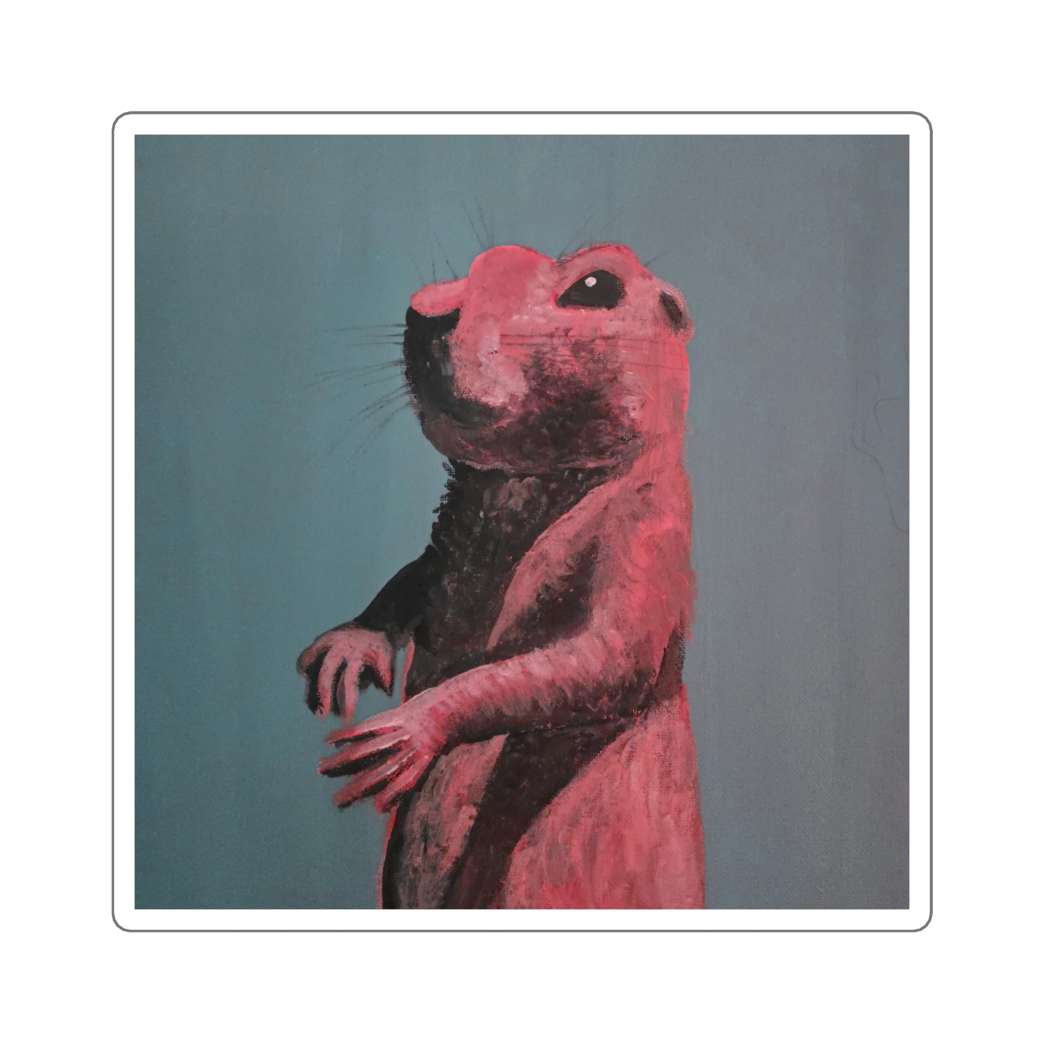 Prairie Dog Portrait Square Sticker