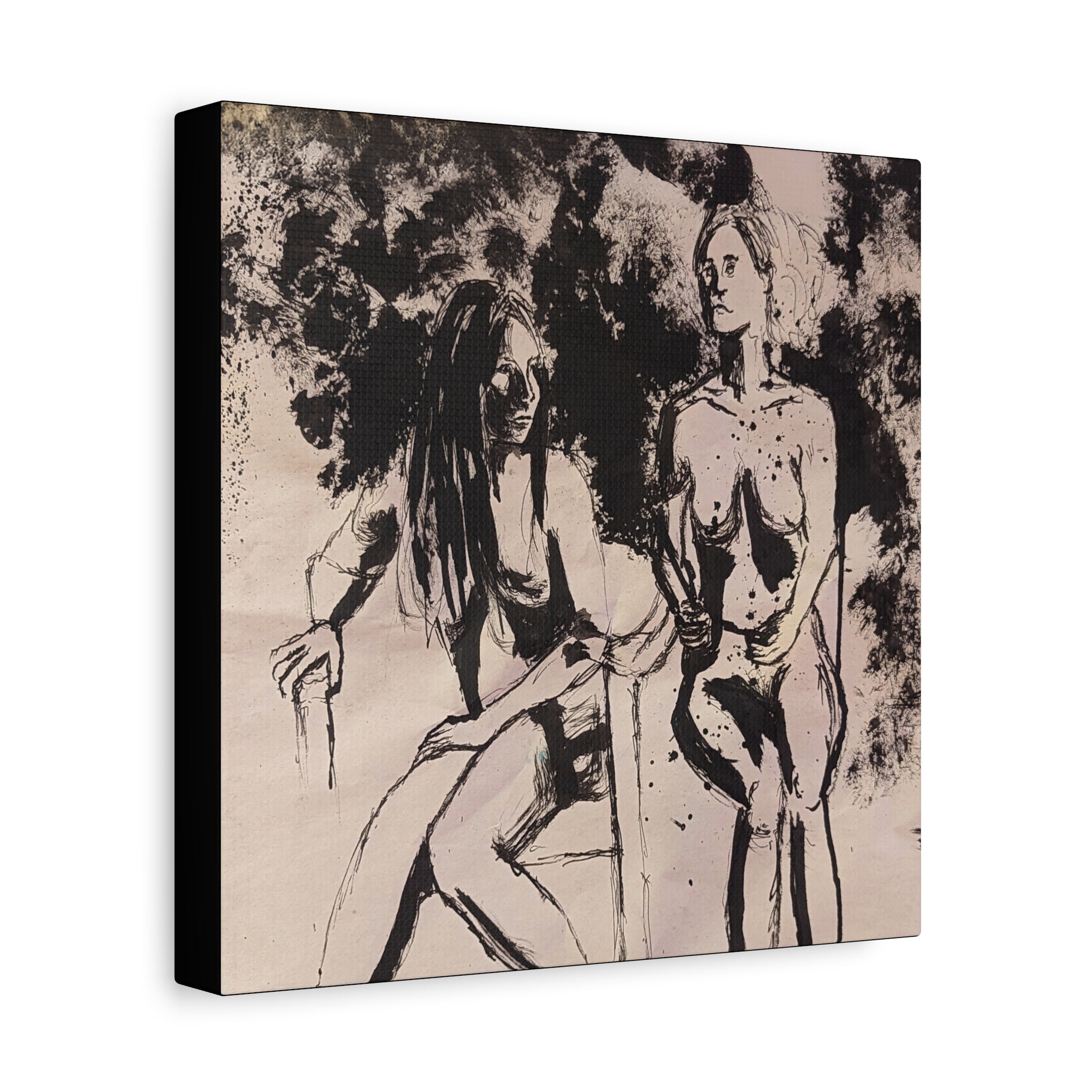 form / Figure Drawing of Two Women Canvas Print
