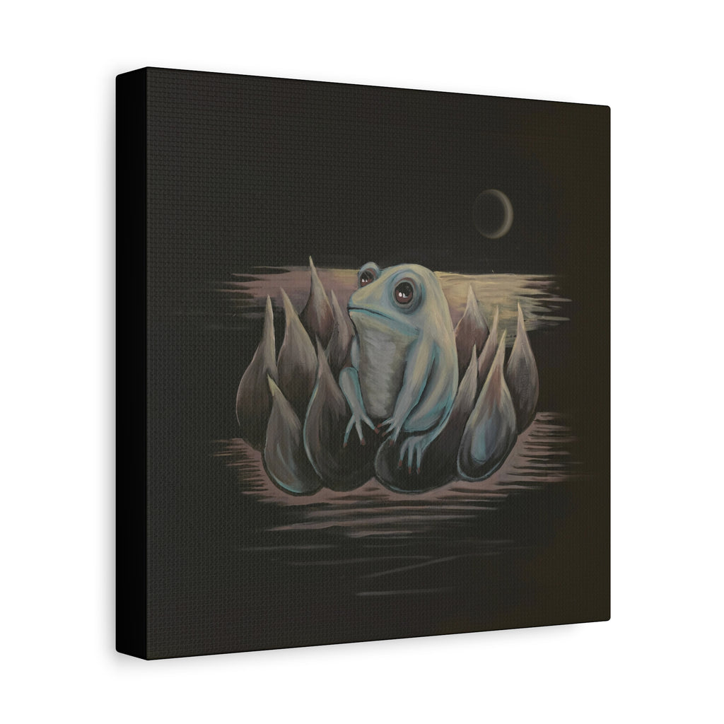 ripples / Frog on Lotus Canvas Print