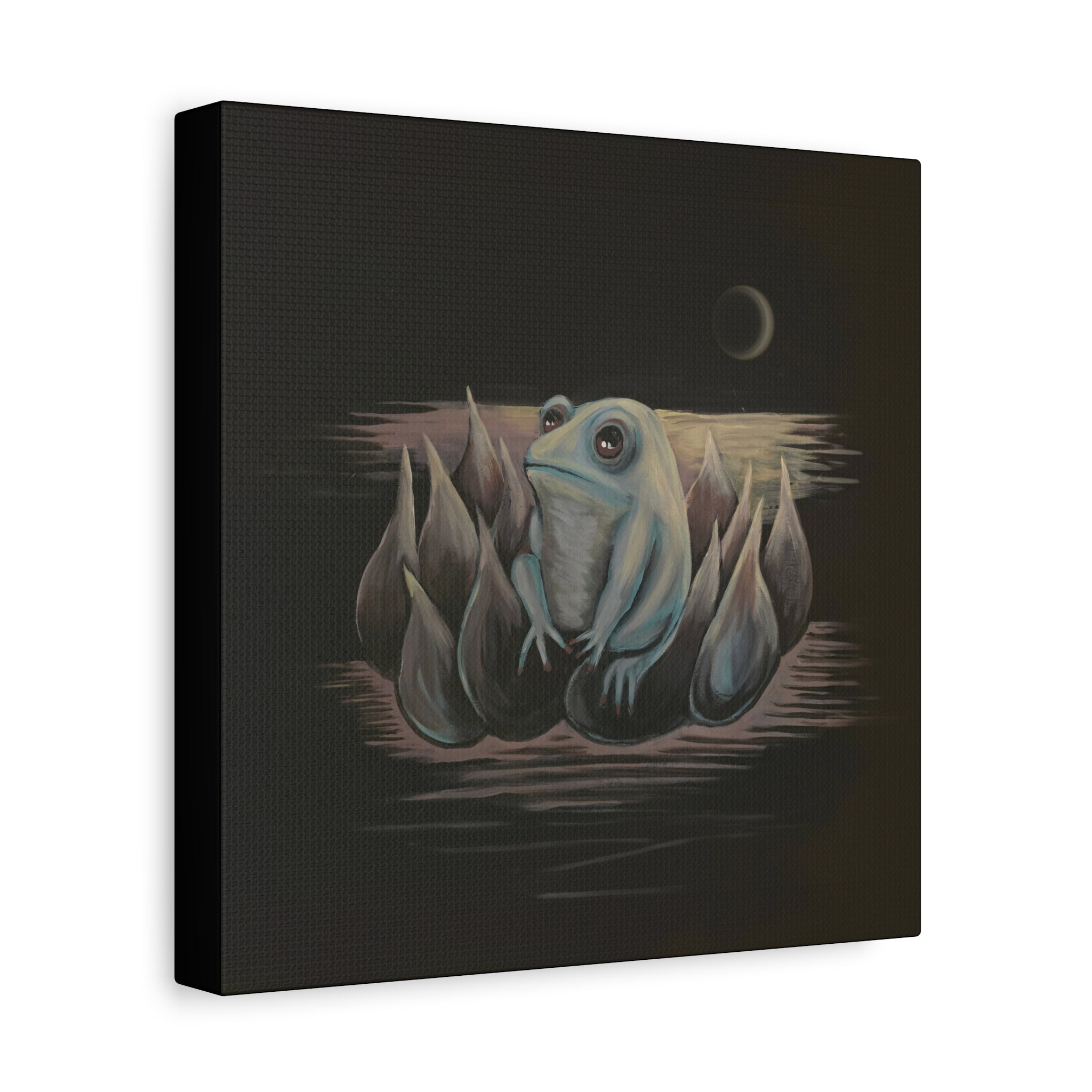 ripples / Frog on Lotus Canvas Print