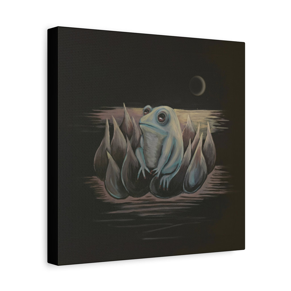 ripples / Frog on Lotus Canvas Print