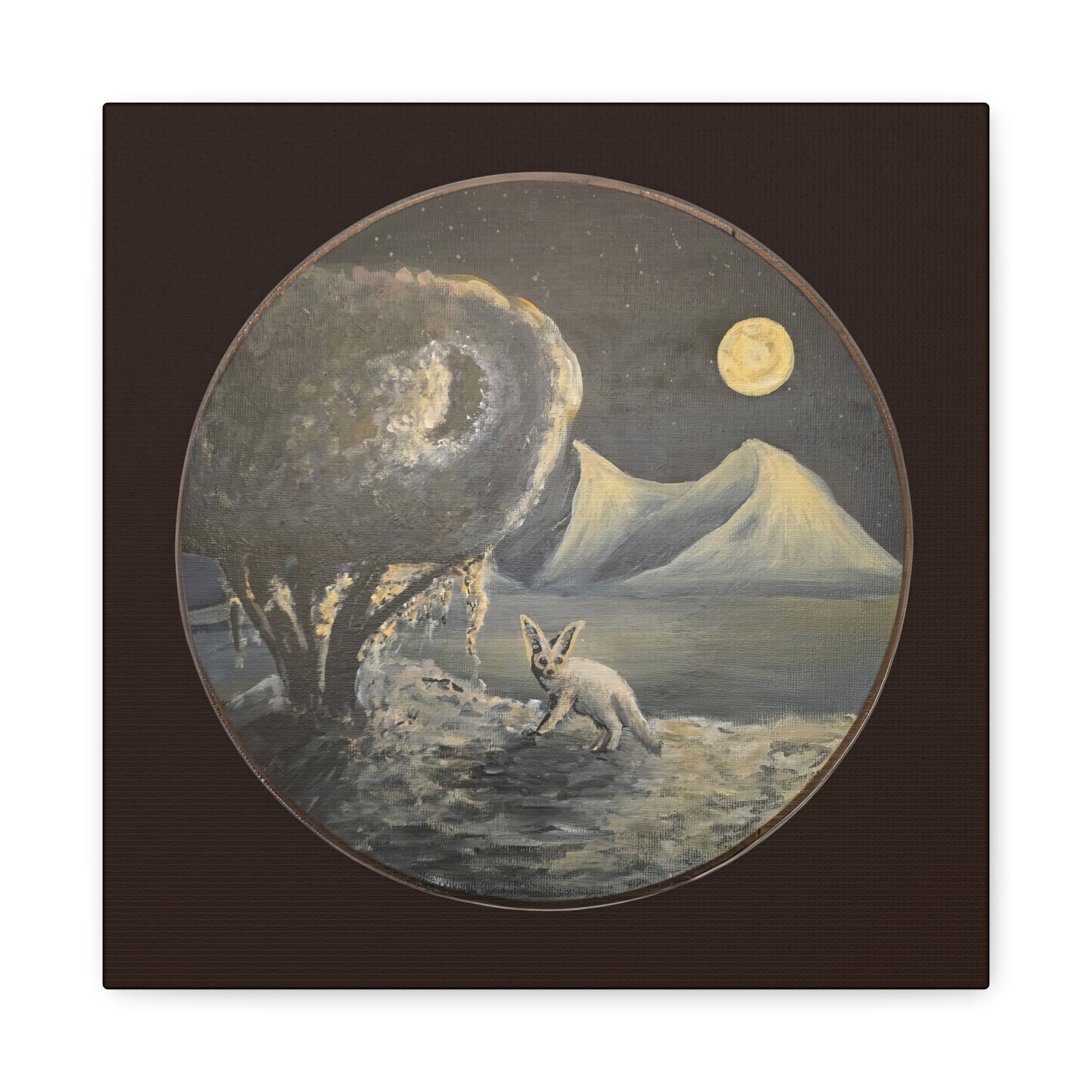 silence / Moonlit Fennoc Fox Canvas Print