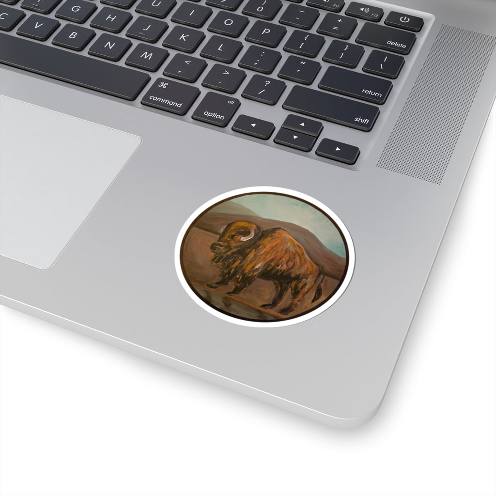 Buffalo Kiss-Cut Sticker — Rustic Western Buffalo Art Decal