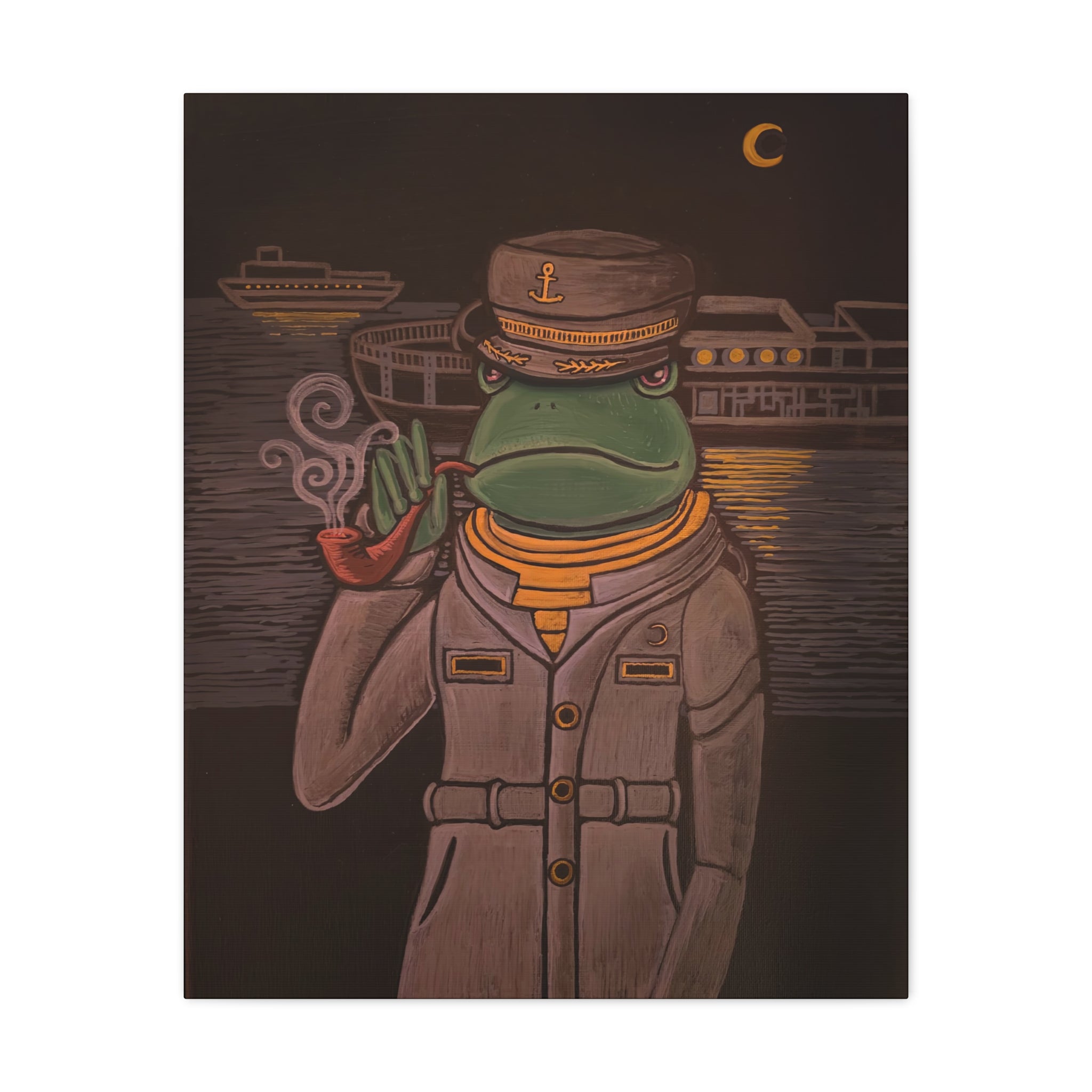 captain branscome / Frog Ship Captain Canvas Print