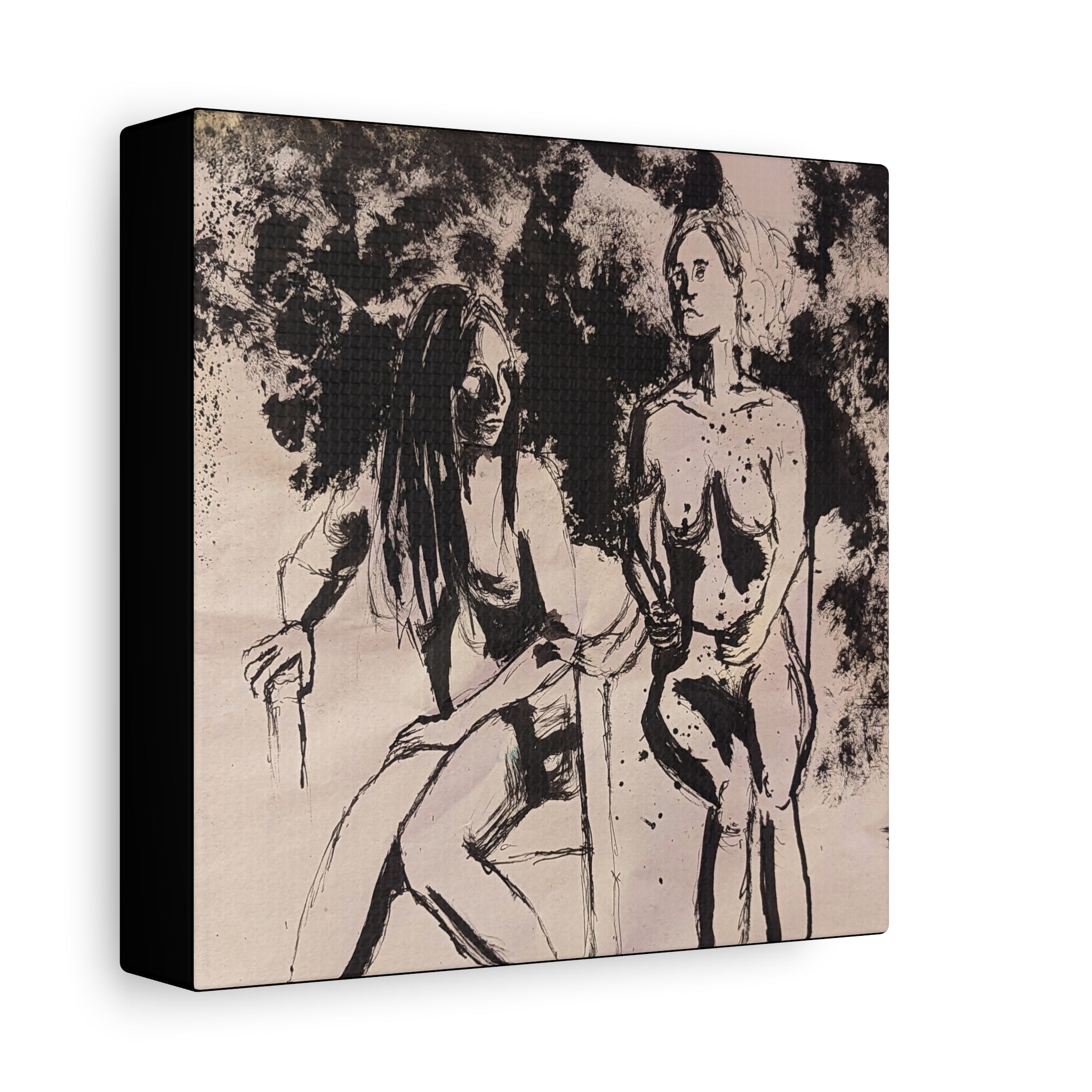 form / Figure Drawing of Two Women Canvas Print