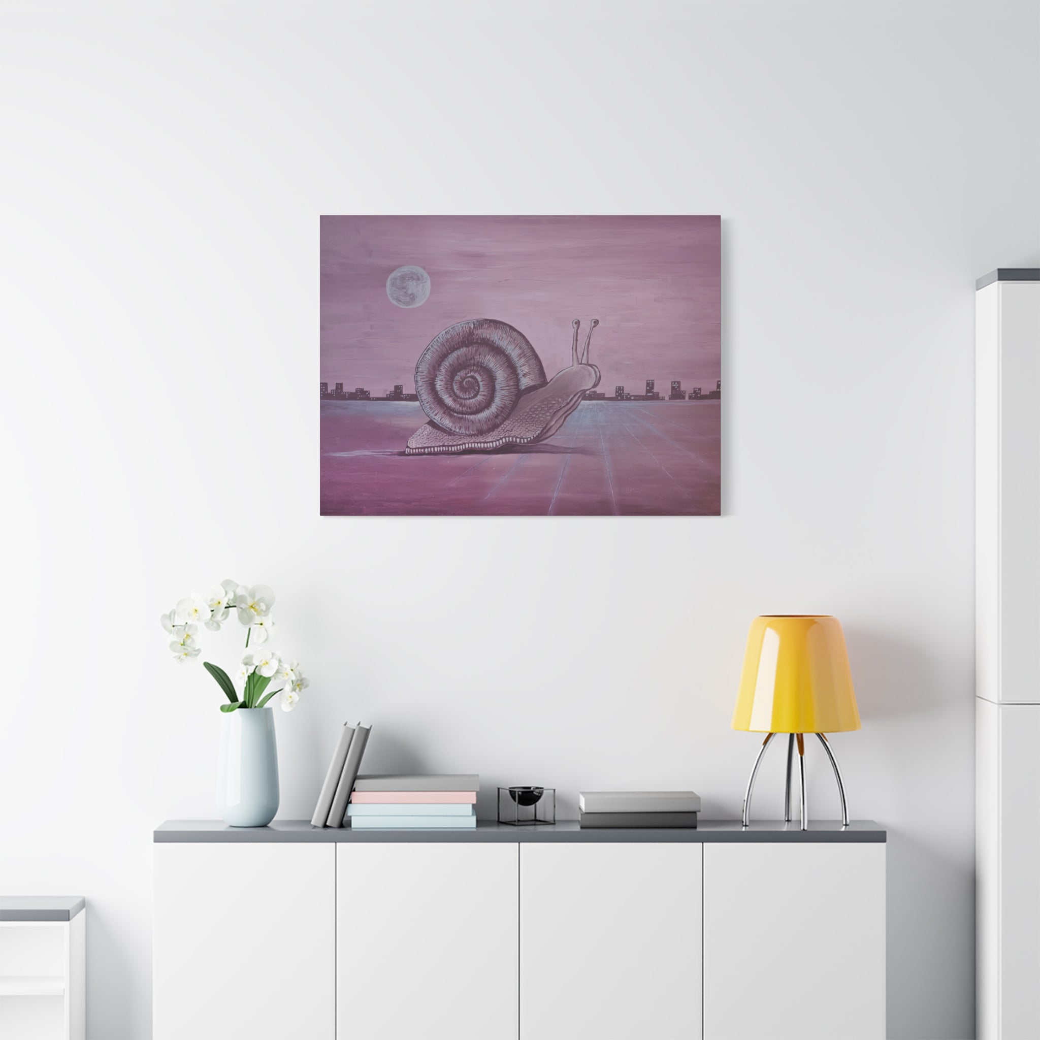 Snail (Pink) Canvas Print