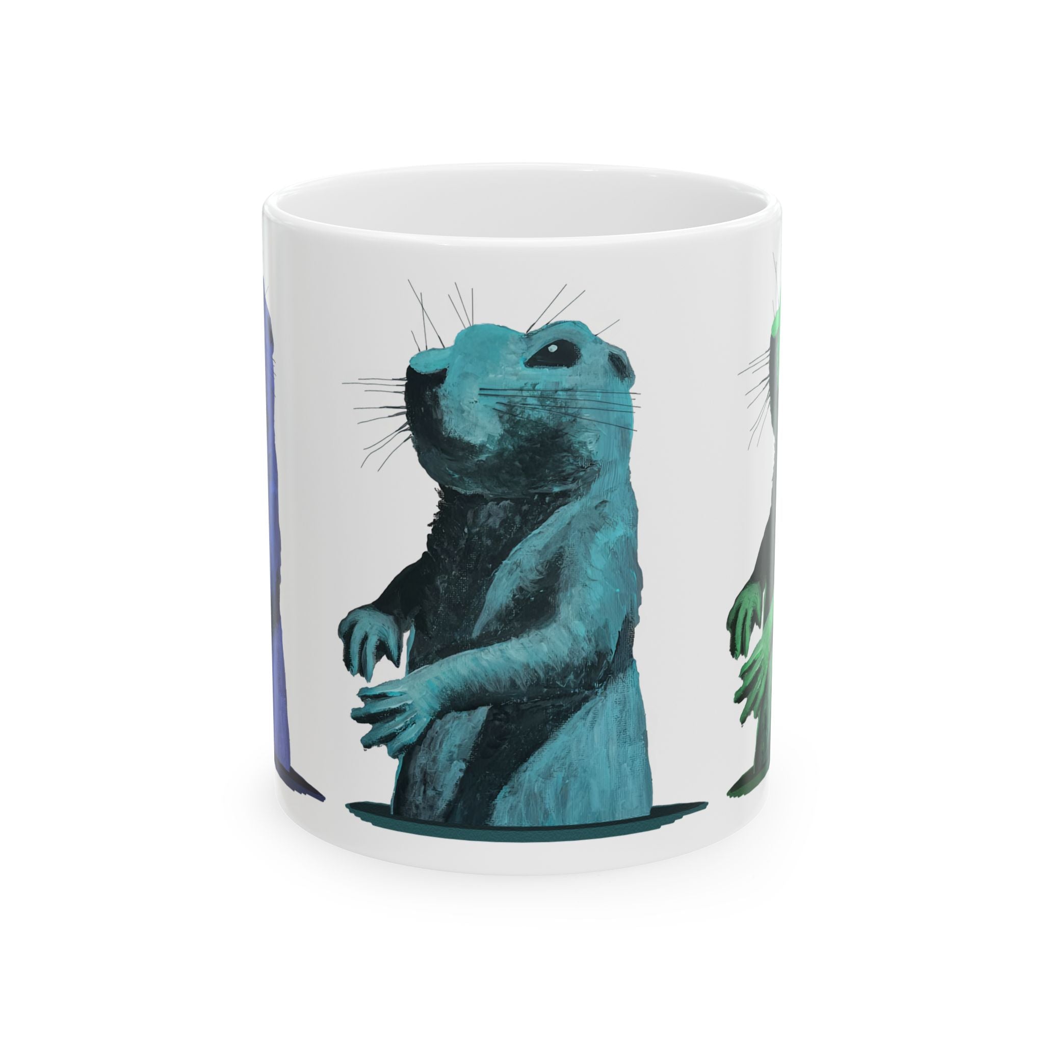 Prairie Dog Portrait Mug — Whimsical Animal Ceramic Coffee Cup (11oz/15oz)