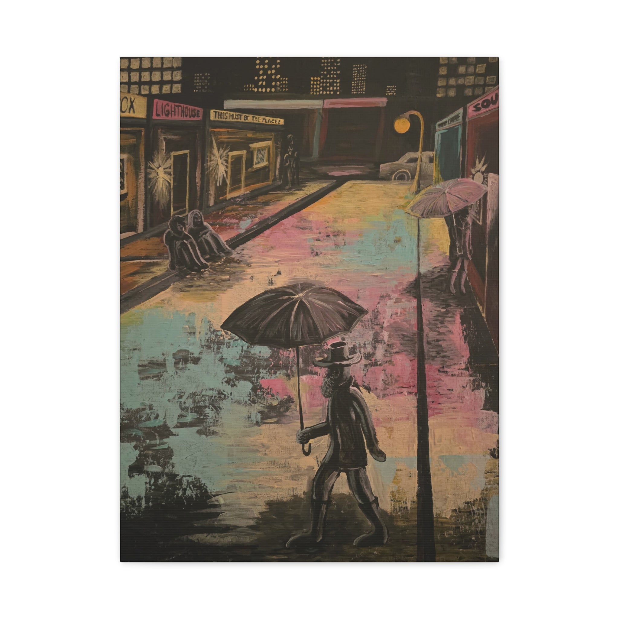 i'm going to see neon lights / Neon Cityscape Canvas Print