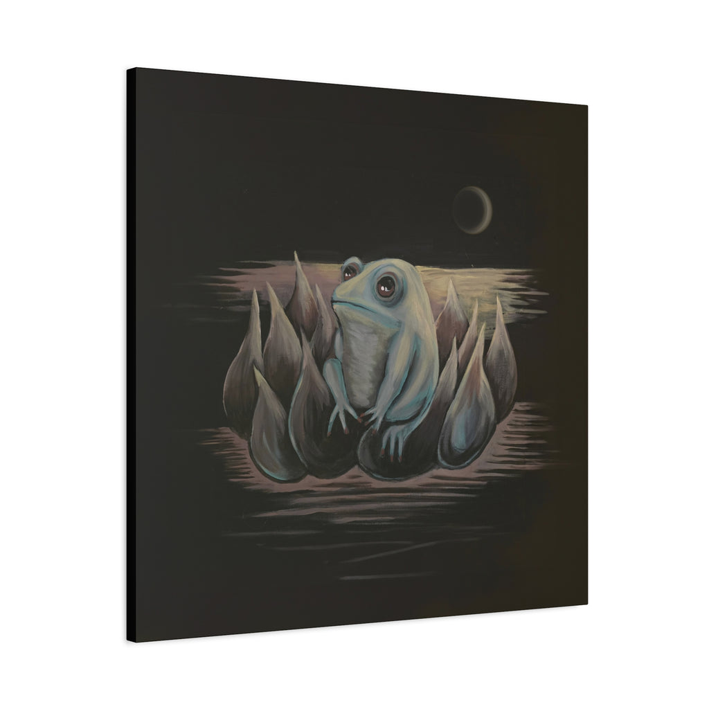 ripples / Frog on Lotus Canvas Print
