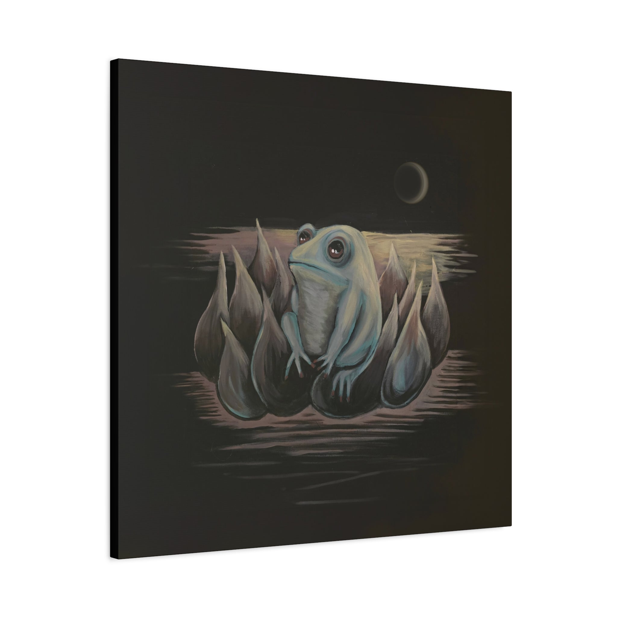 ripples / Frog on Lotus Canvas Print