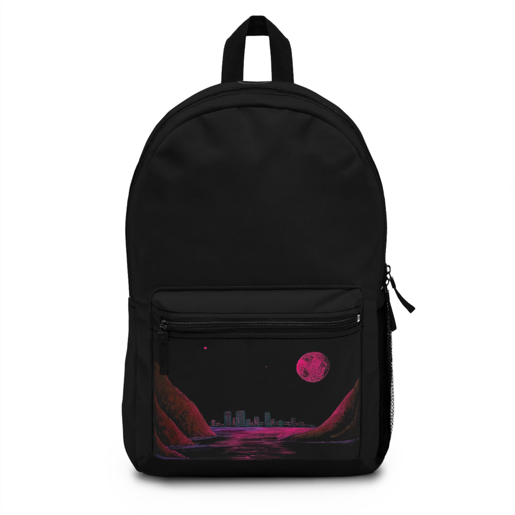 Retro Neon Coastal Cityscape Backpack II