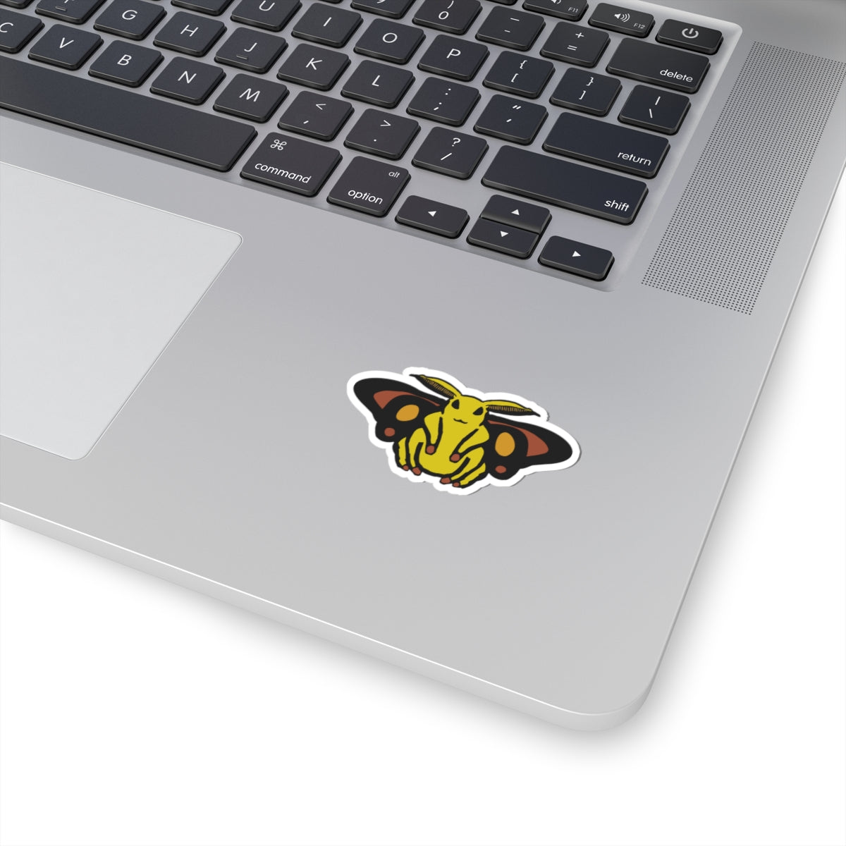 Poodle Moth Line Drawing Kiss-Cut Sticker — Whimsical Insect Kiss-Cut Vinyl Sticker for Laptops & Journals