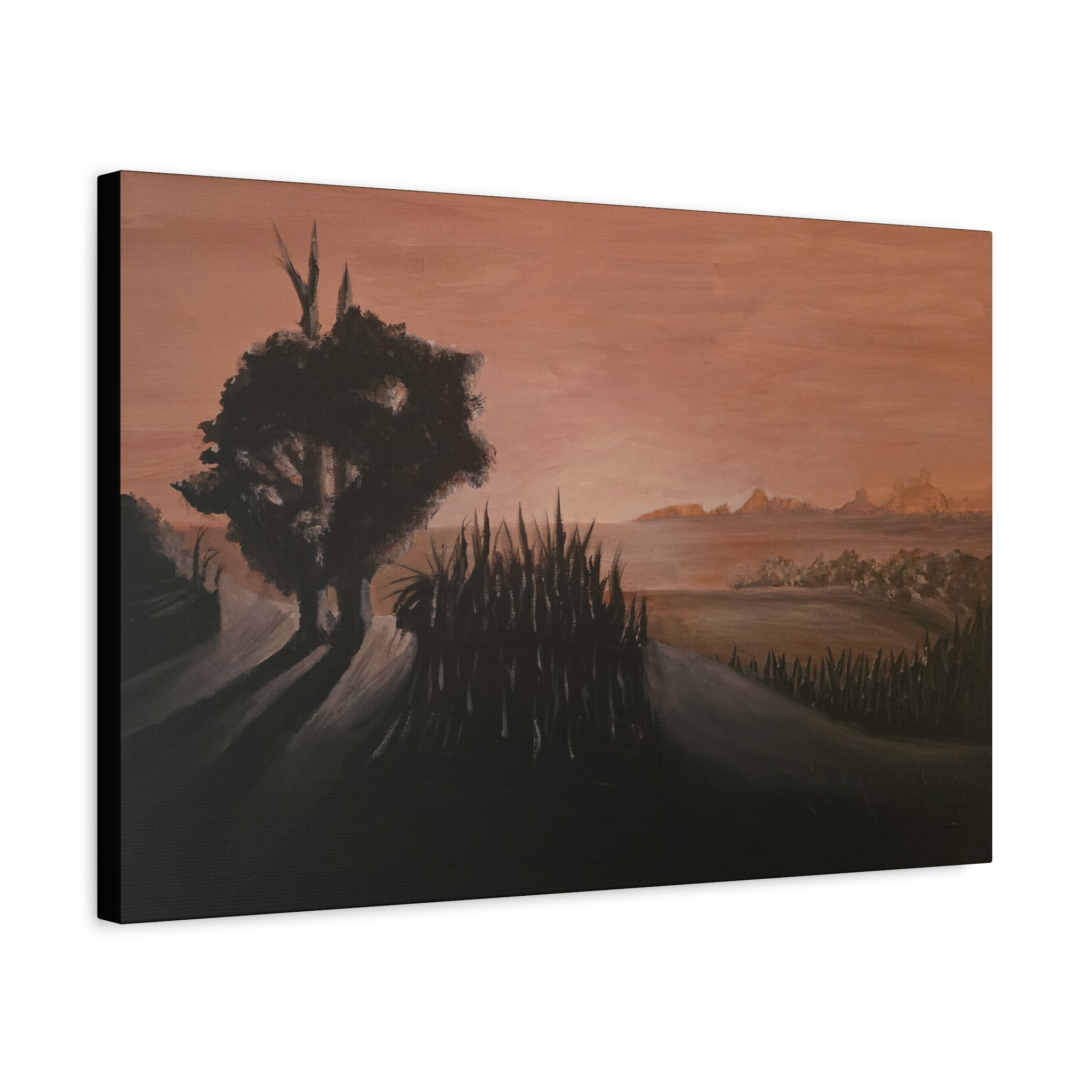 sunscape / Sunset Silhouette Landscape Canvas Print