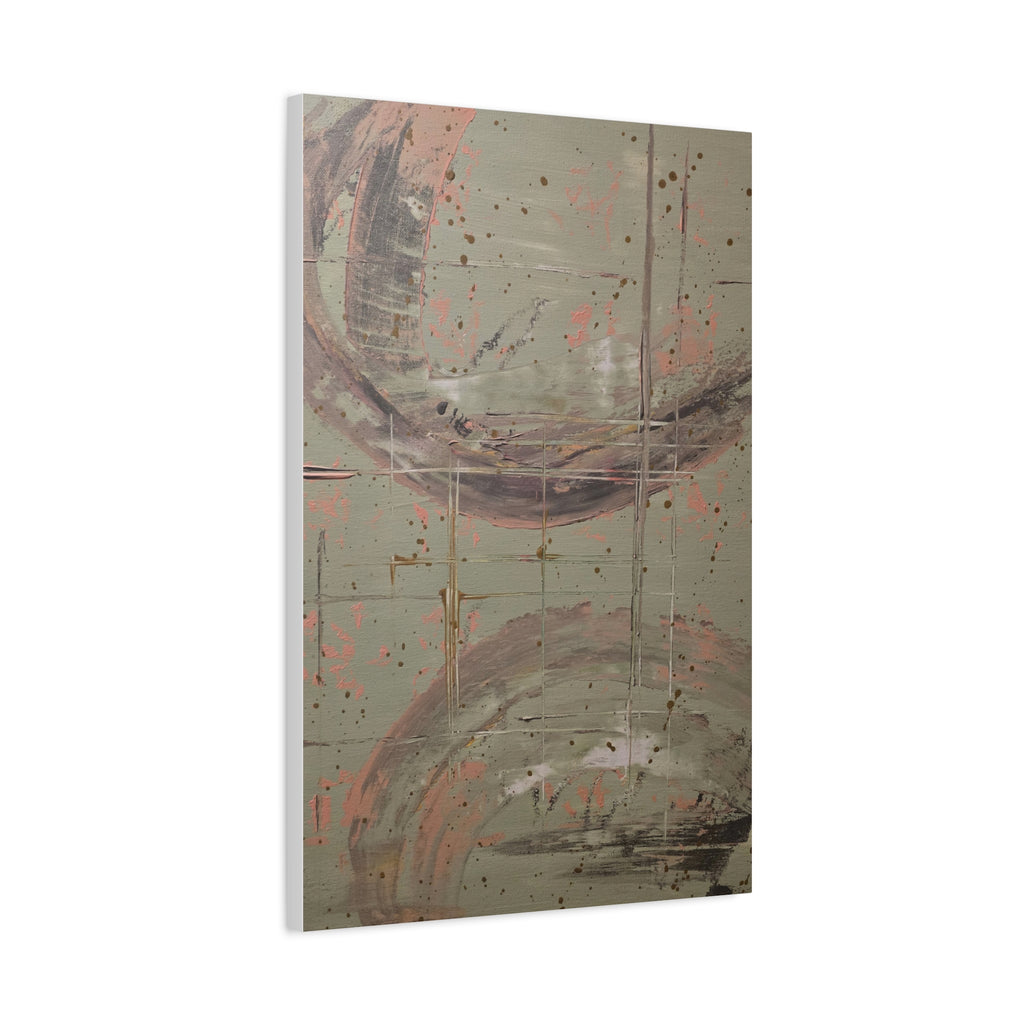 beacon / Abstract Pale Green and Grey Circles Canvas Print