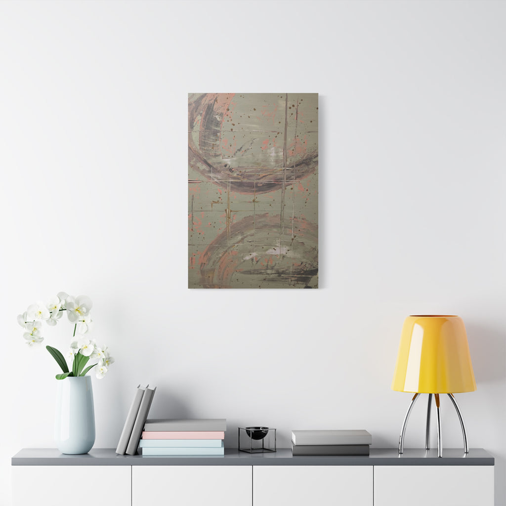 beacon / Abstract Pale Green and Grey Circles Canvas Print