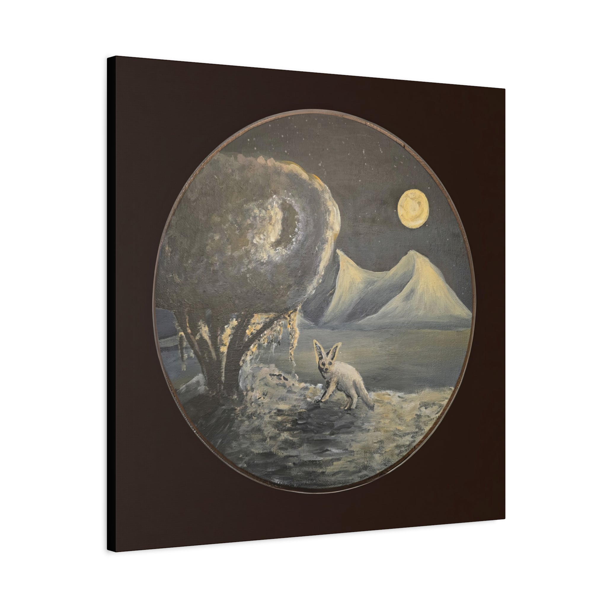 silence / Moonlit Fennoc Fox Canvas Print