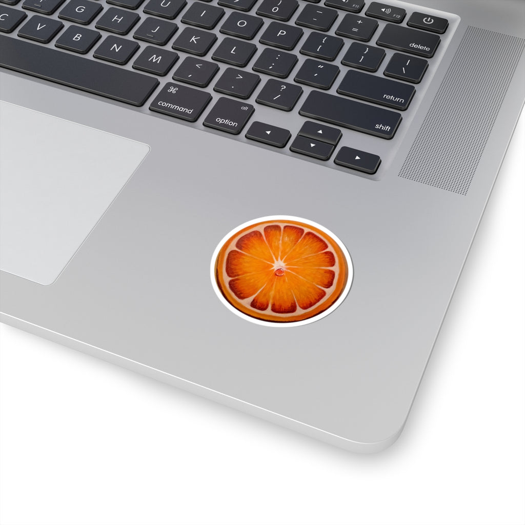 Orange Slice Kiss-Cut Sticker — Bright Citrus Laptop Decal