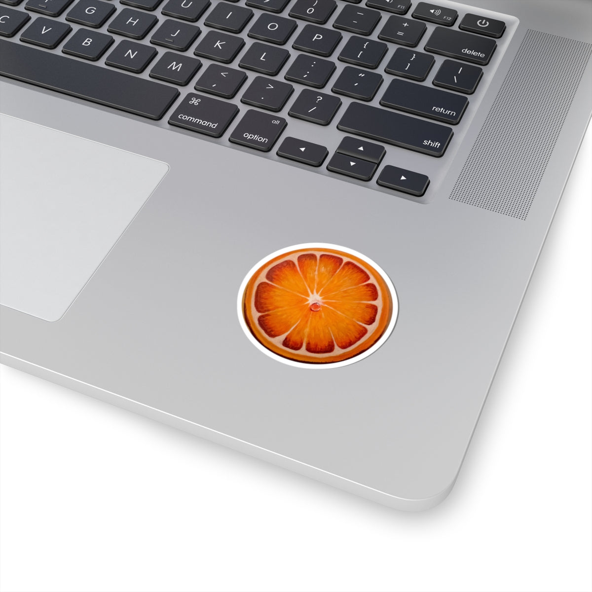 Orange Slice Kiss-Cut Sticker — Bright Citrus Laptop Decal