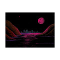 Retro Neon Coastal Cityscape Poster