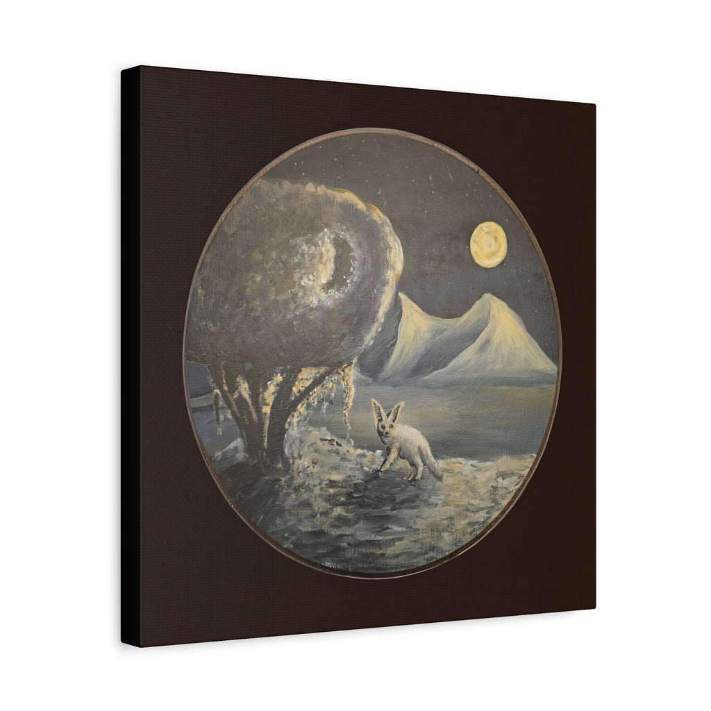 silence / Moonlit Fennoc Fox Canvas Print