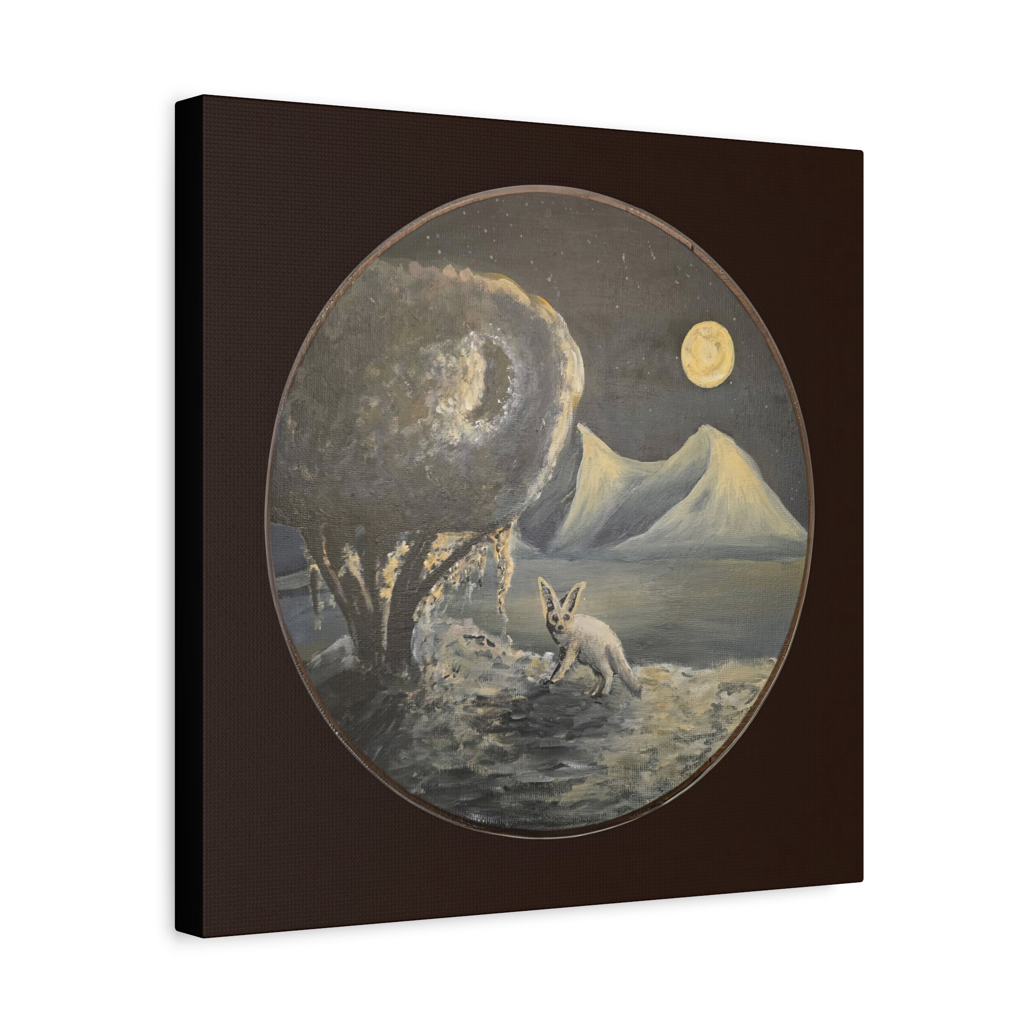 silence / Moonlit Fennoc Fox Canvas Print