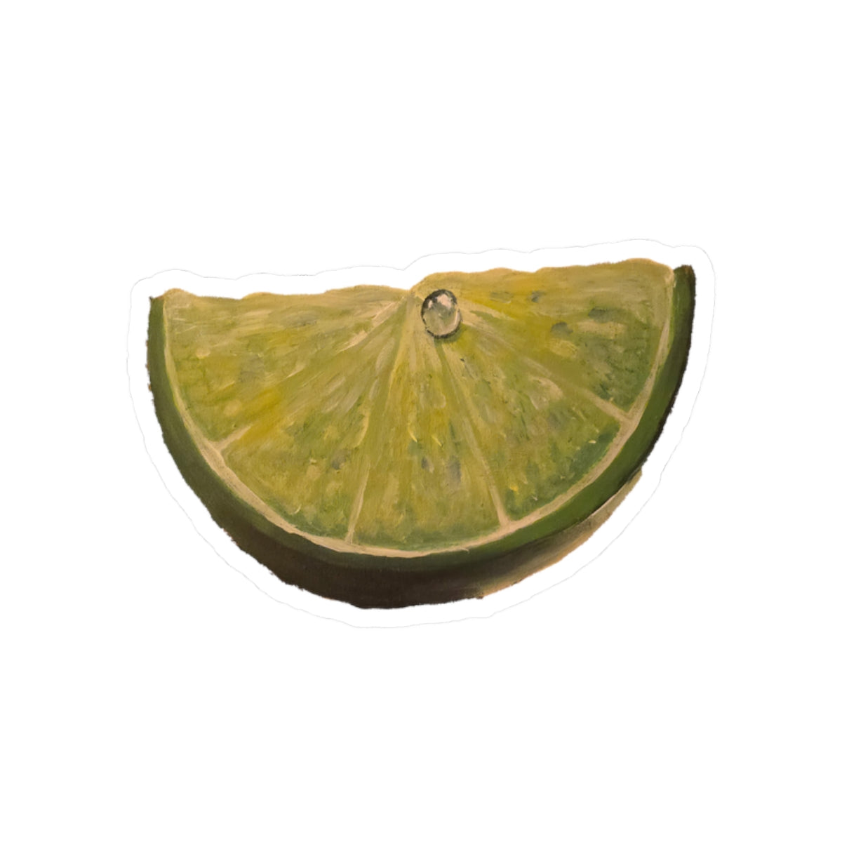 Lime Slice Kiss-Cut Sticker — Realistic Citrus Decal for Laptops & Water Bottles