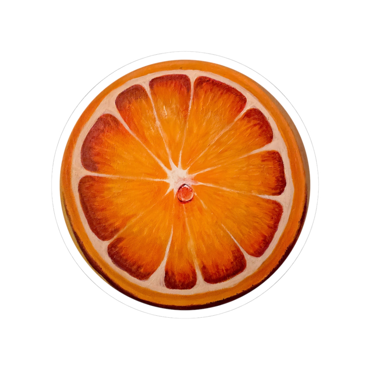 Orange Slice Kiss-Cut Sticker — Bright Citrus Laptop Decal