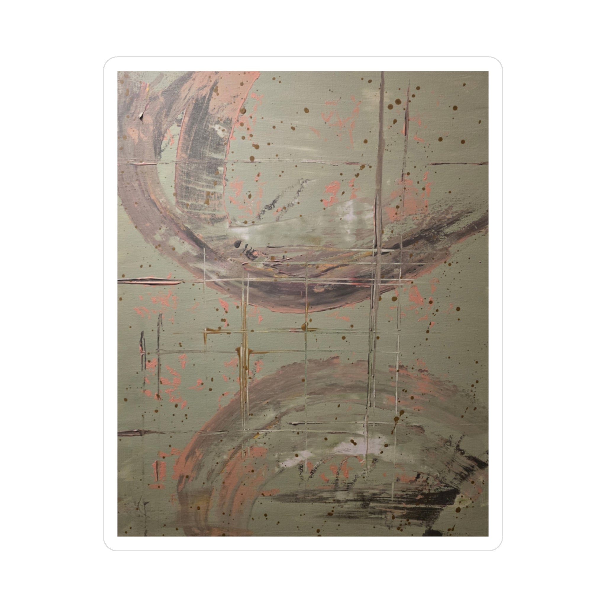 Abstract Crescent Art Vinyl Decal — Kiss-Cut Sticker for Laptops, Windows & Water Bottles