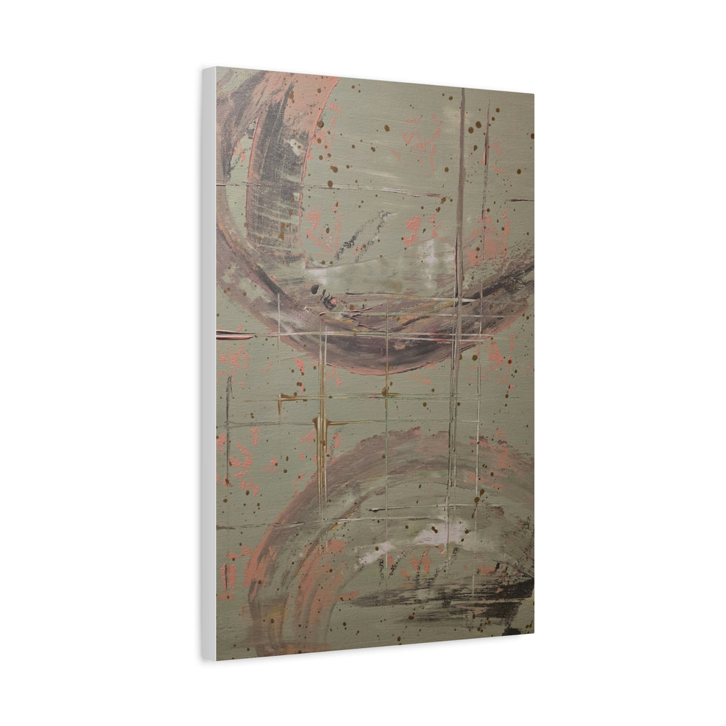 beacon / Abstract Pale Green and Grey Circles Canvas Print