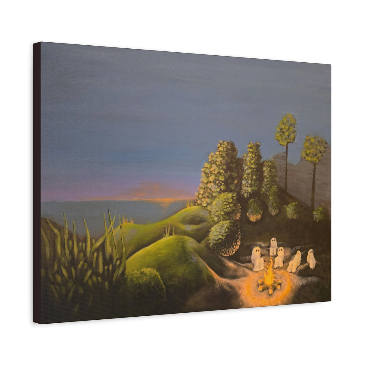 ghost stories —— Surreal Night Landscape Canvas Print