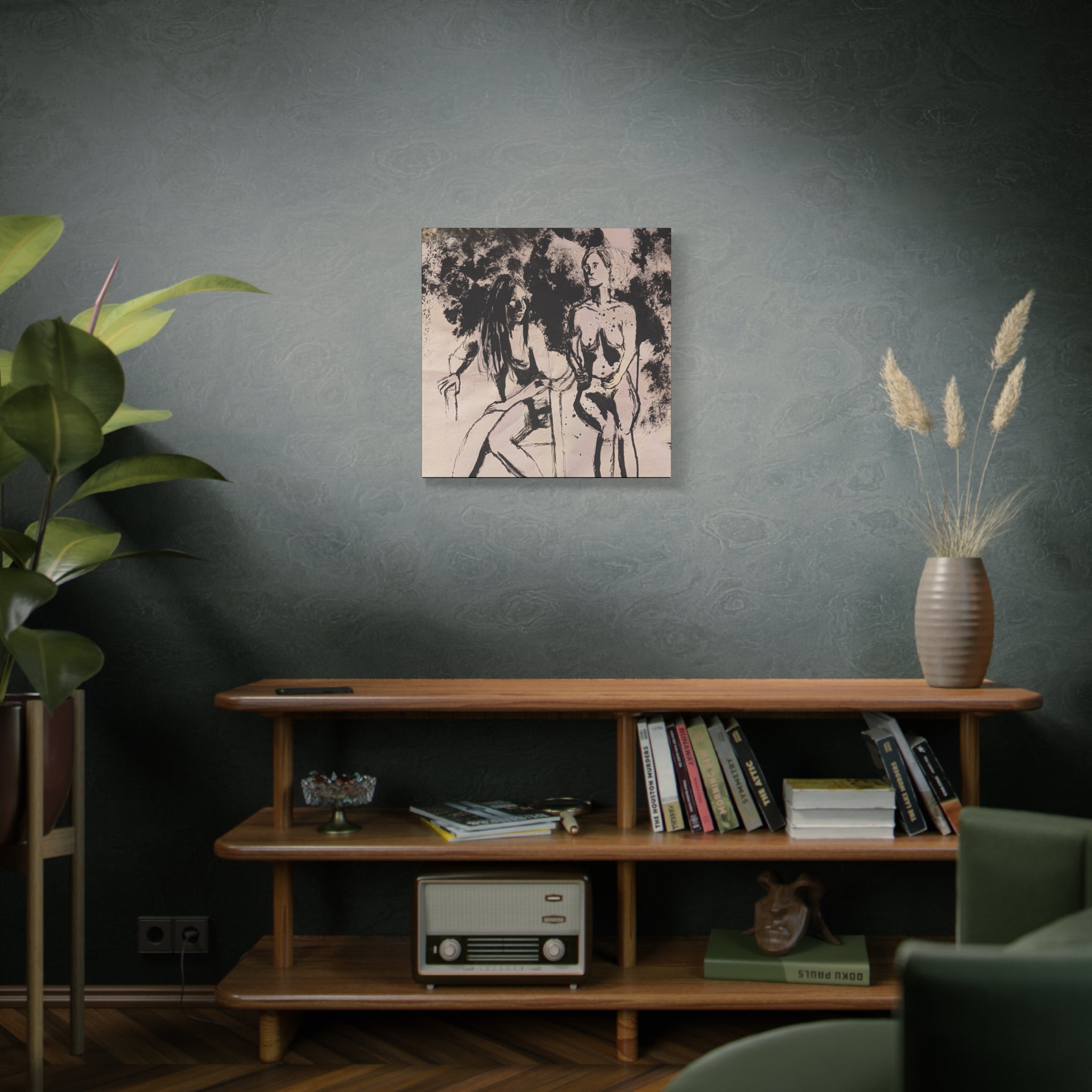 form / Figure Drawing of Two Women Canvas Print