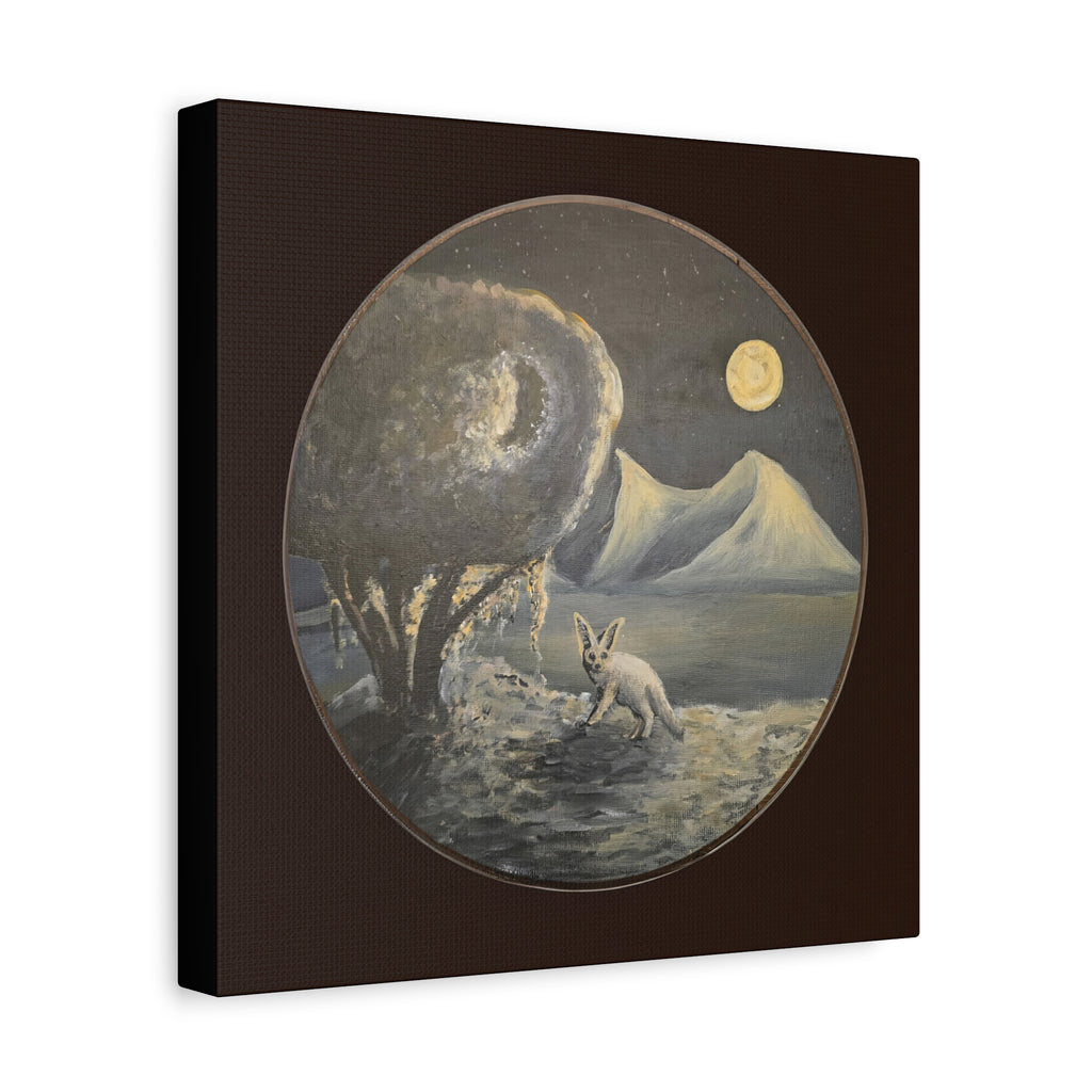 silence / Moonlit Fennoc Fox Canvas Print