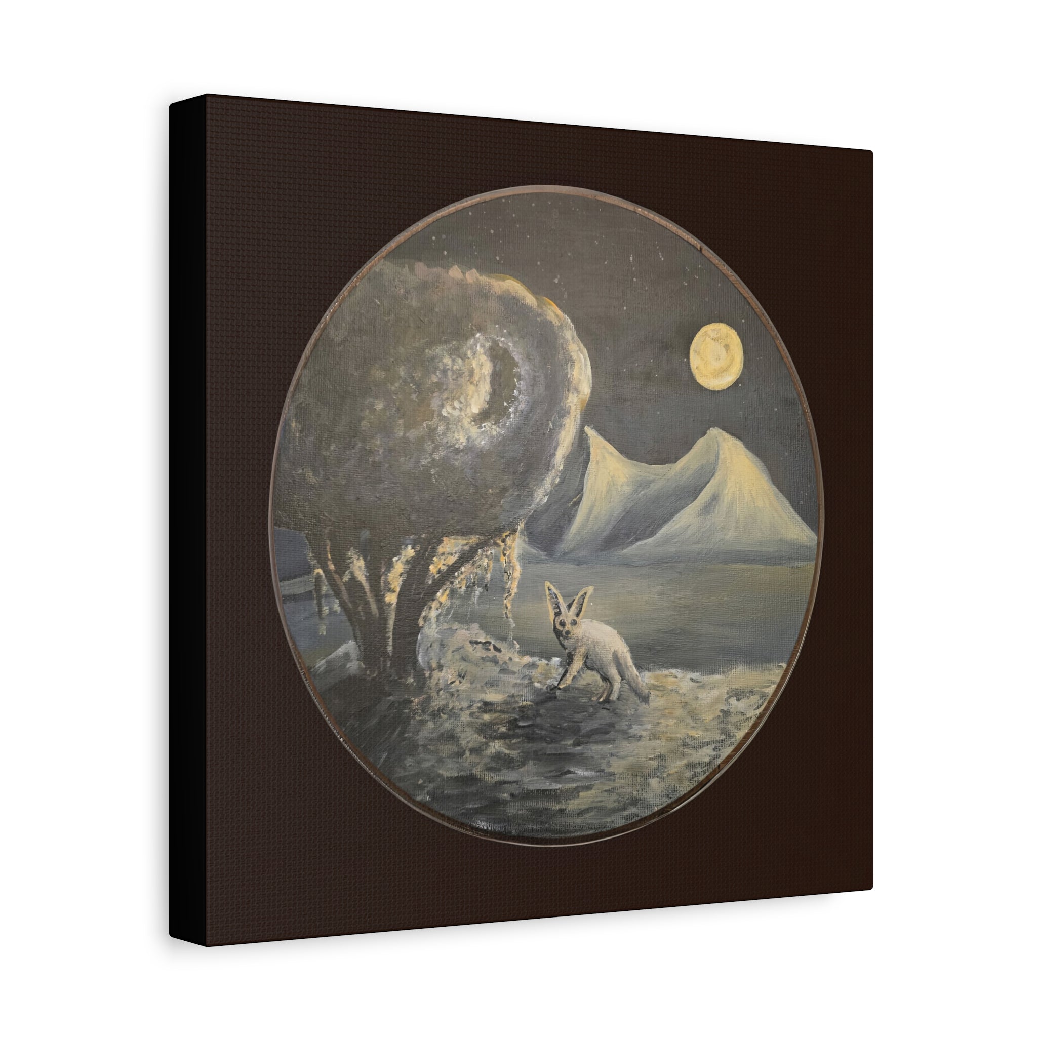 silence / Moonlit Fennoc Fox Canvas Print