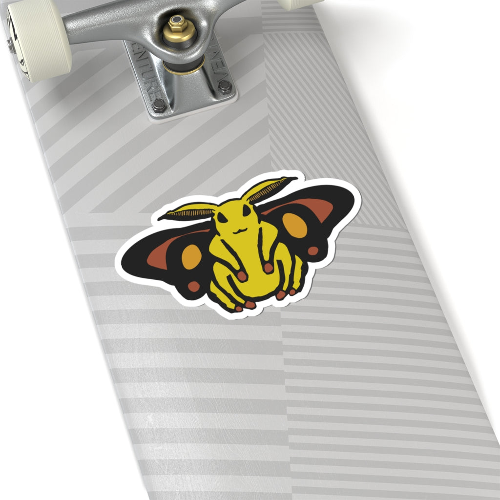 Poodle Moth Line Drawing Kiss-Cut Sticker — Whimsical Insect Kiss-Cut Vinyl Sticker for Laptops & Journals