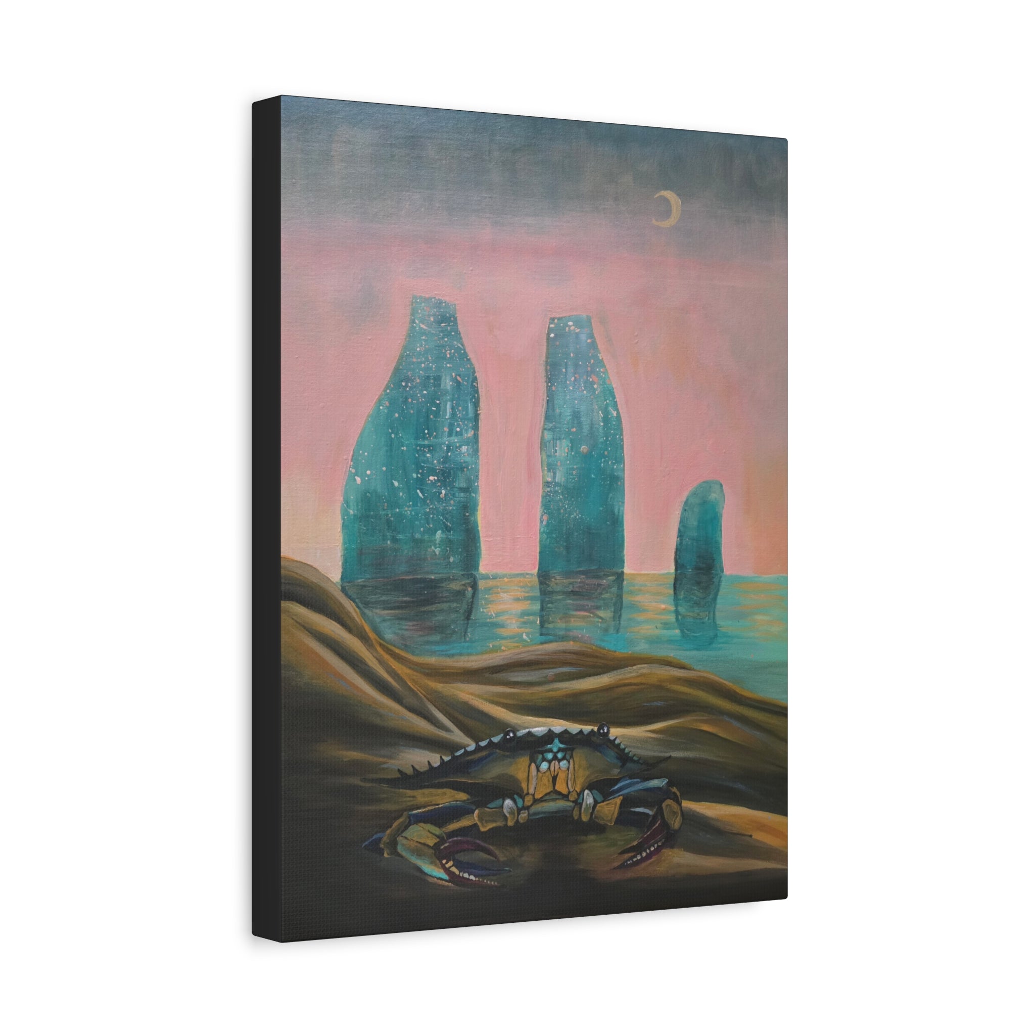 liminal ── Crab & Sea Monoliths Canvas Print