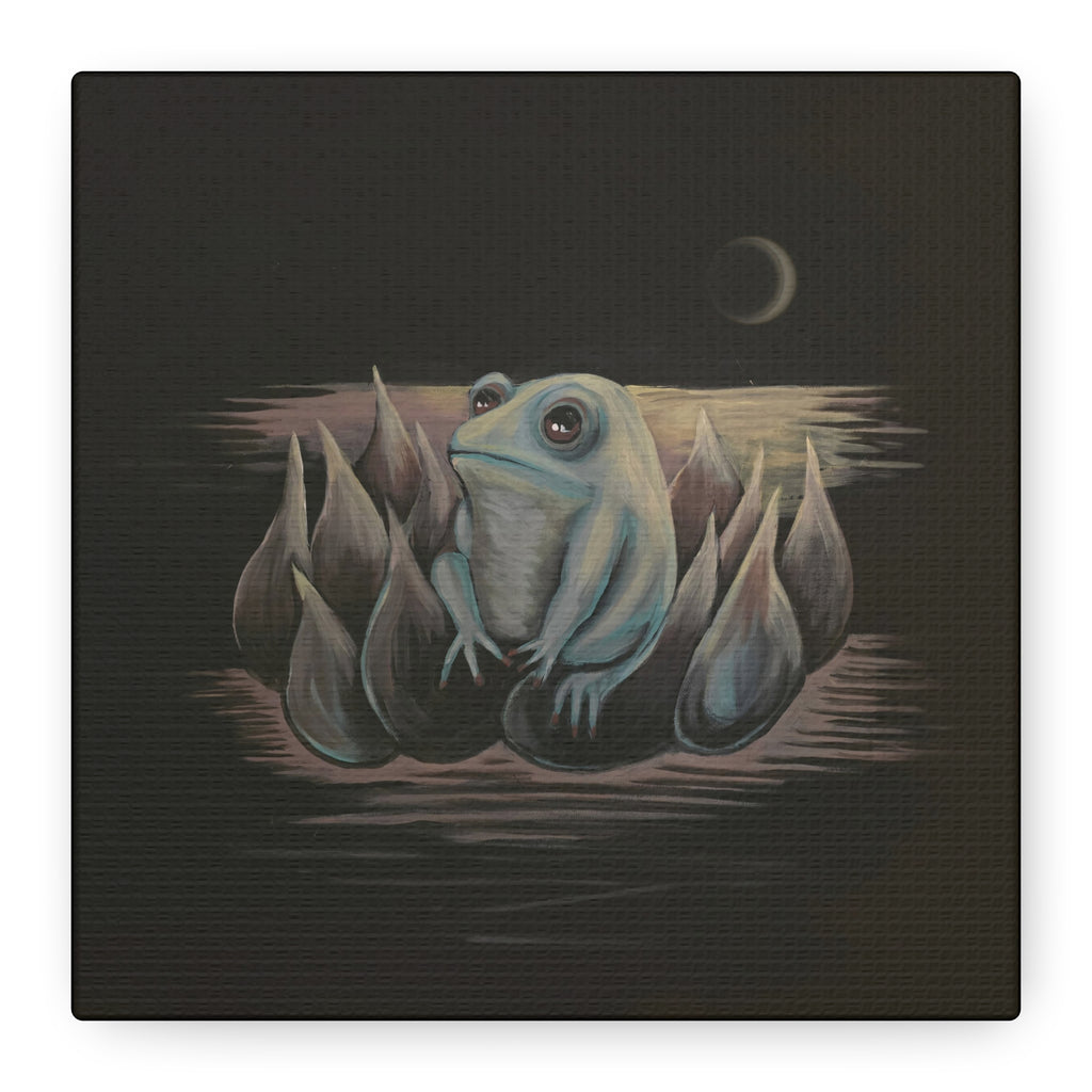 ripples / Frog on Lotus Canvas Print