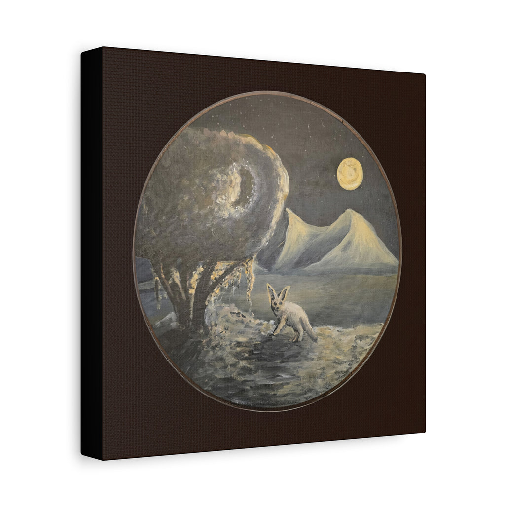 silence / Moonlit Fennoc Fox Canvas Print