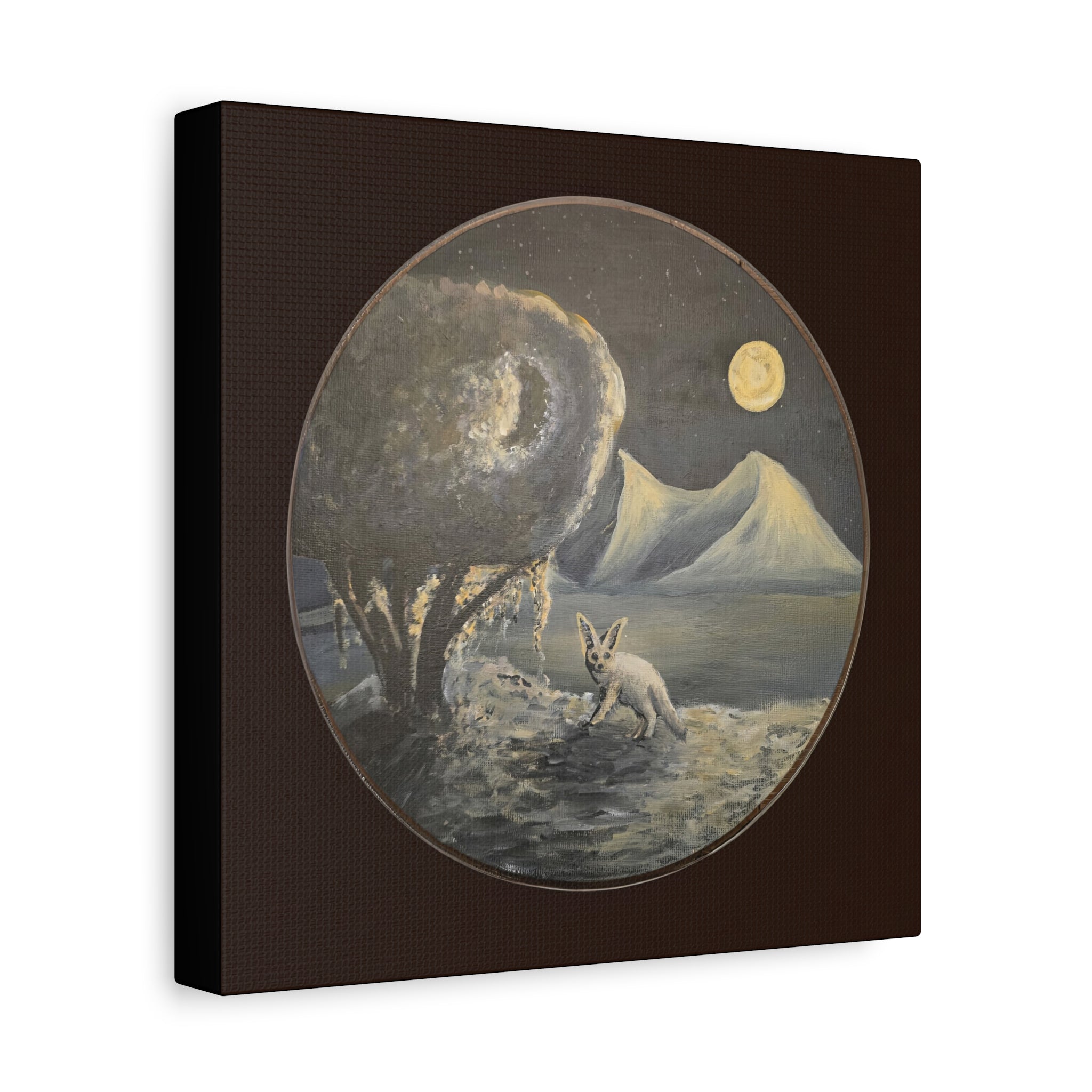 silence / Moonlit Fennoc Fox Canvas Print