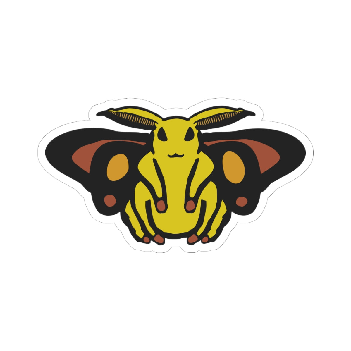 Poodle Moth Line Drawing Kiss-Cut Sticker — Whimsical Insect Kiss-Cut Vinyl Sticker for Laptops & Journals