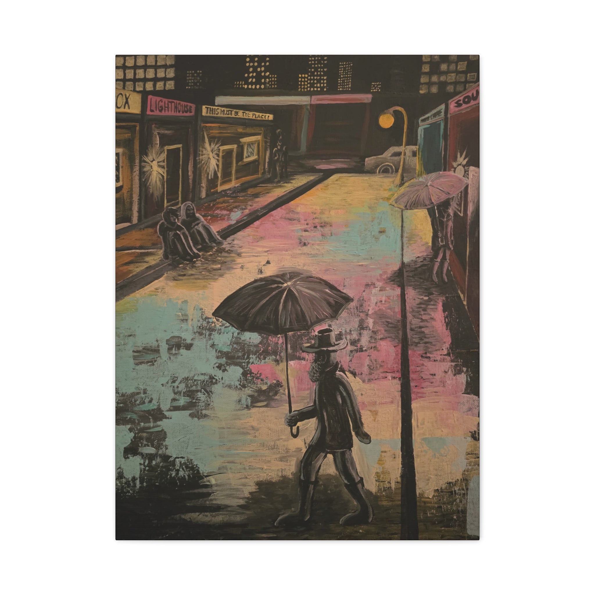i'm going to see neon lights / Neon Cityscape Canvas Print