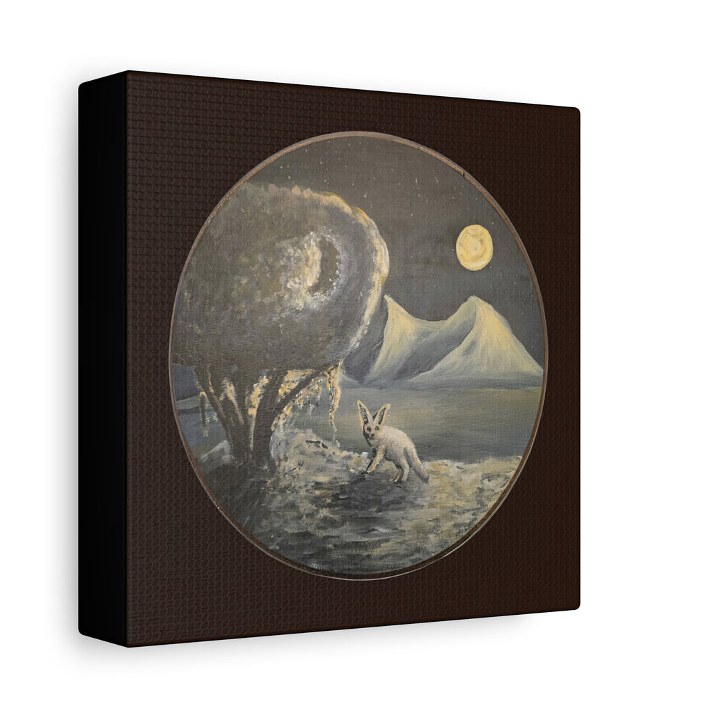 silence / Moonlit Fennoc Fox Canvas Print
