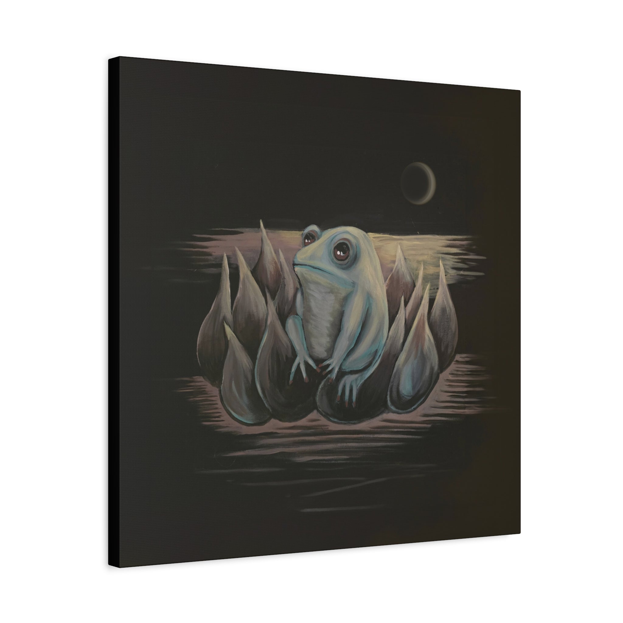 ripples / Frog on Lotus Canvas Print