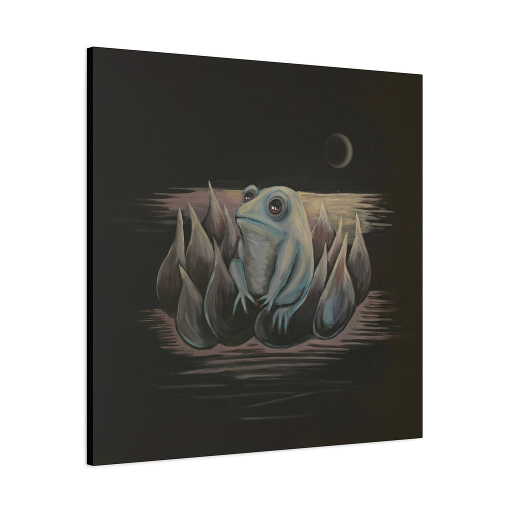 ripples / Frog on Lotus Canvas Print