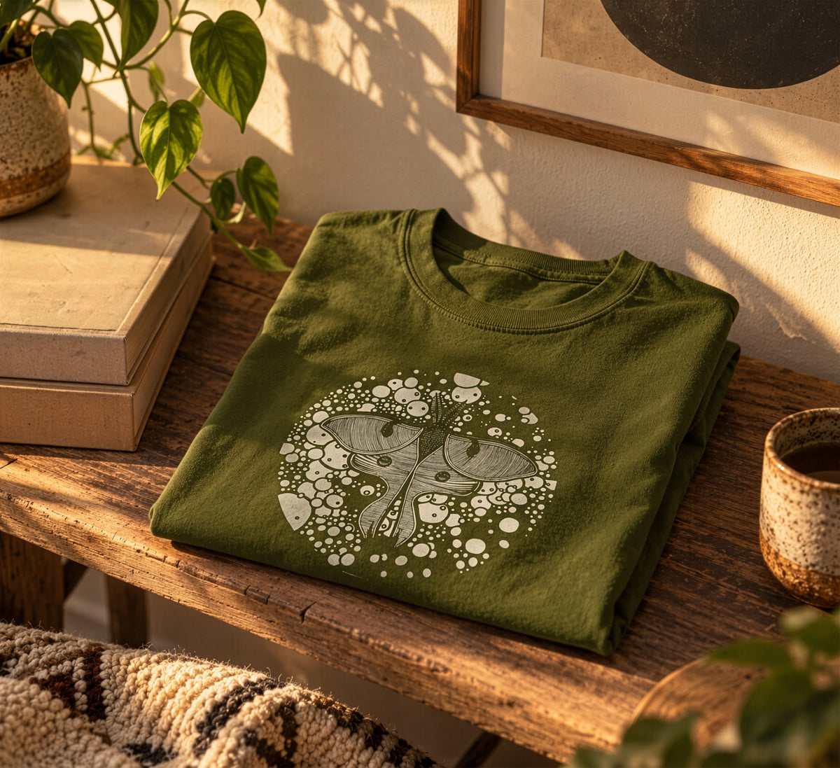 Stasis ── Circular Moth Design T-Shirt